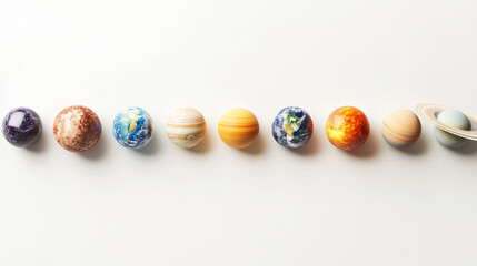 Solar System Planets White Background Astronomy Space Exploration