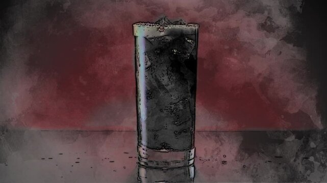 Watercolor Painted Cola Soda Filling