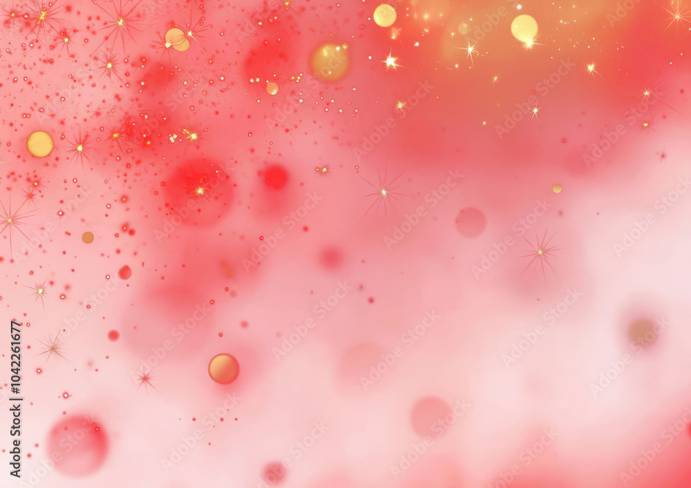 Poster png red background with bokeh lights abstract glowing effect.