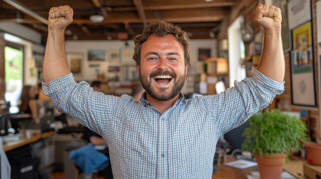 Developer celebrating after solving a difficult coding problem, showcasing the sense of accomplishment and relief in the IT field