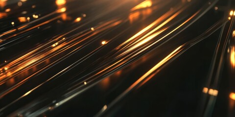 Abstract glowing lines in warm tones: a dynamic visual ideal for technology and design projects.