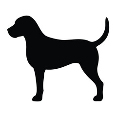 Silhouette beagle dog vector illustration design simple