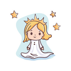 Christmas Angel with Halo and Wings. Charming vector of a Christmas angel with wings and halo, perfect for festive holiday designs