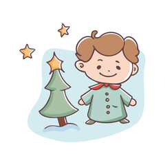 Christmas Angel with Halo and Wings. Charming vector of a Christmas angel with wings and halo, perfect for festive holiday designs