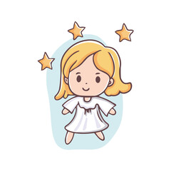 Christmas Angel with Halo and Wings. Charming vector of a Christmas angel with wings and halo, perfect for festive holiday designs