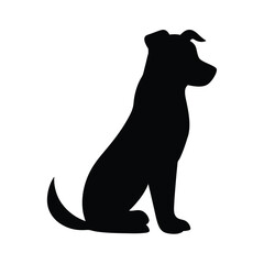 Sitting Dog logo design vector