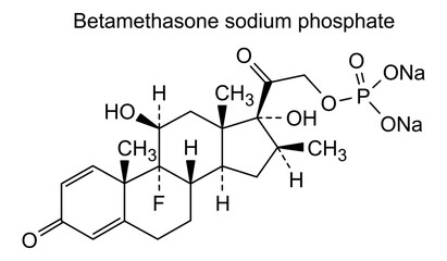 Obraz premium Chemical structure of betamethasone sodium phosphate, drug substance