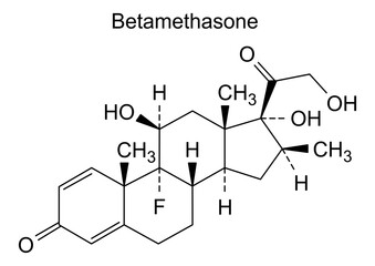 Chemical structure of betamethasone, drug substance