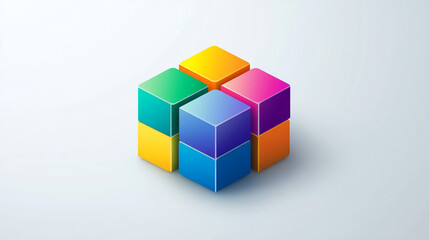 Obraz premium Colorful 3D Cubes Abstract Geometric Design