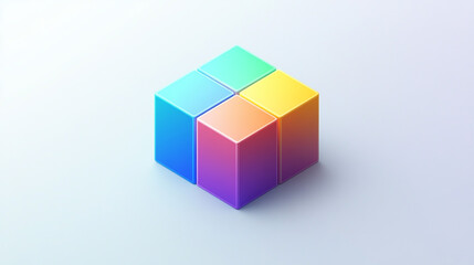 Colorful 3D Cubes Abstract Geometric Shapes Design Concept
