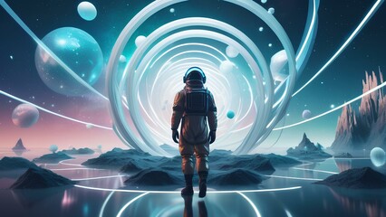 Journey Beyond Reality: Human in a Surreal Metaverse Landscape