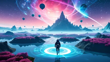 Journey Beyond Reality: Human in a Surreal Metaverse Landscape