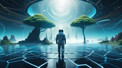 Journey Beyond Reality: Human in a Surreal Metaverse Landscape