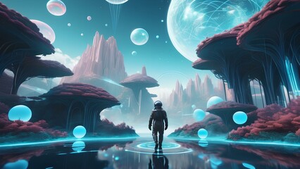 Journey Beyond Reality: Human in a Surreal Metaverse Landscape