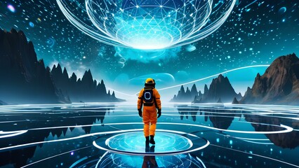 Journey Beyond Reality: Human in a Surreal Metaverse Landscape