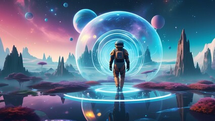Journey Beyond Reality: Human in a Surreal Metaverse Landscape