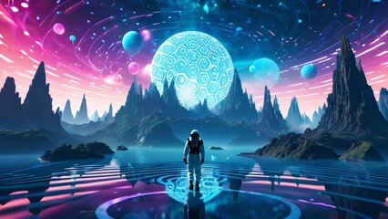 Journey Beyond Reality: Human in a Surreal Metaverse Landscape