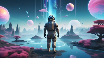 Journey Beyond Reality: Human in a Surreal Metaverse Landscape