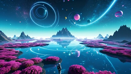 Journey Beyond Reality: Human in a Surreal Metaverse Landscape