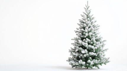 Isolated fluffy christmas pine tree on white background perfect for festive designs