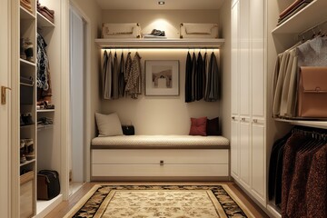 modern hall way white closet super functional