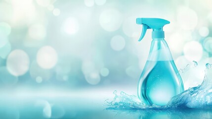 Glossy cleaning wallpaper with turquoise gradients and glowing light effects perfect for copy