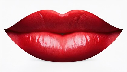Red Lips Isolated on White Background