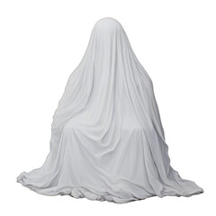 Naklejka premium White Cloth Draped Over Figure.