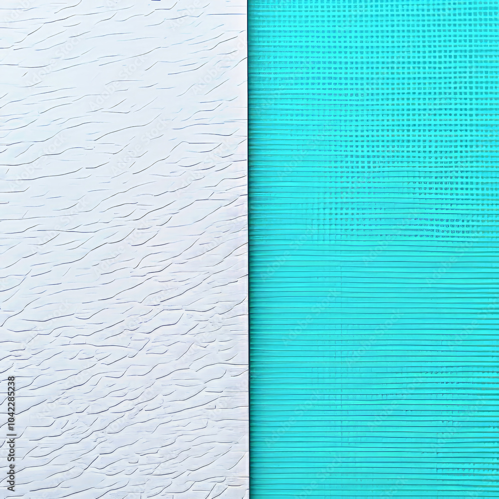 Poster the image features two wall textures side by side, one is a smooth white surface with subtle pattern