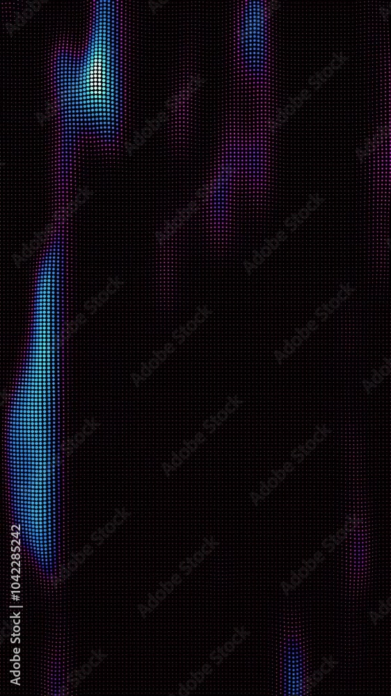 Poster looped waves of colorful points. digital data splash of point array. futuristic smooth glitch ui ele