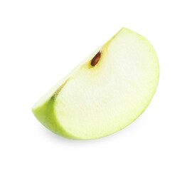 Slice of fresh ripe apple isolated on white