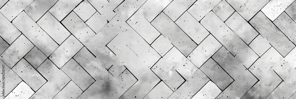 Poster a contemporary herringbone pattern constructed of gray tiles creates a striking visual effect on a t