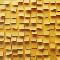 Chaos in Color: A Wall of Random Yellow Sticky Notes