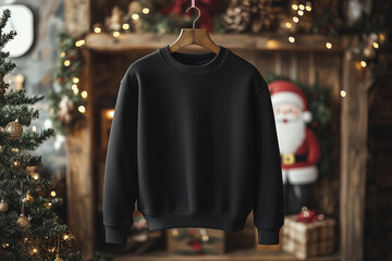 Fototapeta premium black sweatshirt mockup Christmas background