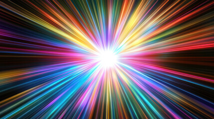 Colorful streaks of light, vibrant colors background. Creative black background with rainbow flare overlay.