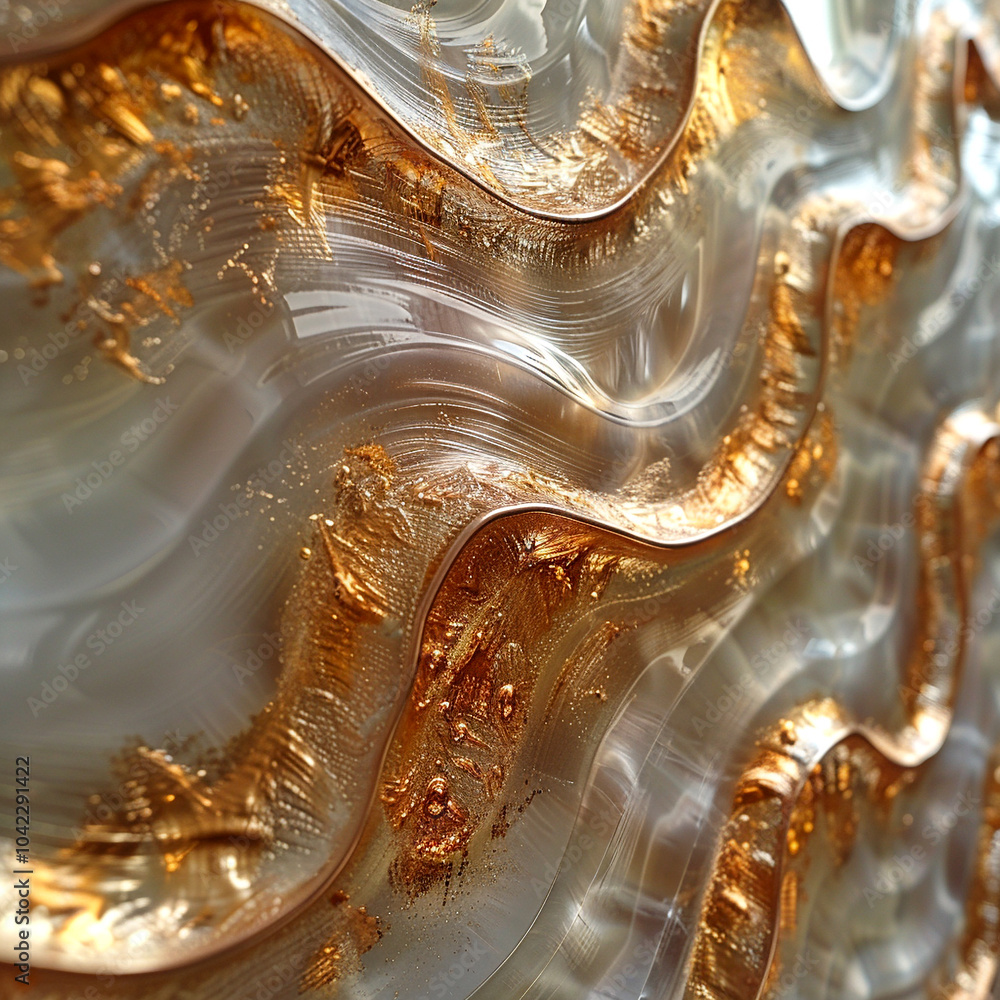 Poster intricate waves of texture and gold accents create a mesmerizing display of art