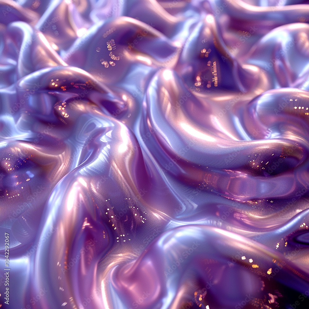 Poster waves of shimmering purple light create a mesmerizing abstract texture in the design