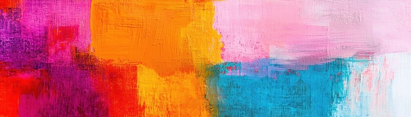 Vibrant abstract painting with bold colors and textured brushstrokes creates a dynamic and energetic composition perfect for artistic backgrounds.