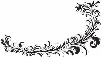 Decorative black and white corner flourish with ornate details