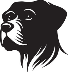 Minimalist Dog Head Silhouette in Vector Style on a Clean White Background