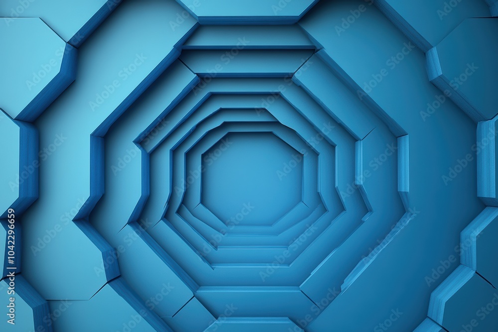 Poster layered hexagons create a captivating geometric abstraction that draws the eye inward, showcasing va