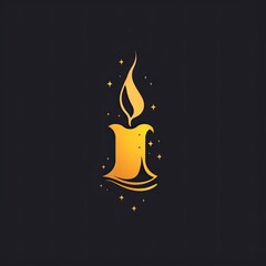 Elegant gold candle logo design for a charming candle shop showcasing warmth and tranquility in its branding
