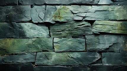 Naturalistic Green Stone Wall Texture with Subtle Light Accents