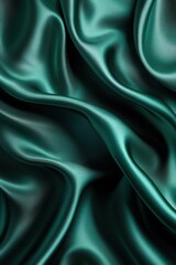 Obraz premium Luxurious expanses of rich dark green silk satin fabric creating an elegant and smooth texture background