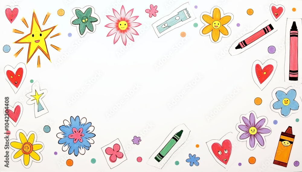 Poster a drawing of a bunch of crayons with a white background. the crayons are in different colors and sha