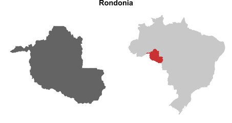 Rondonia state blank outline map set