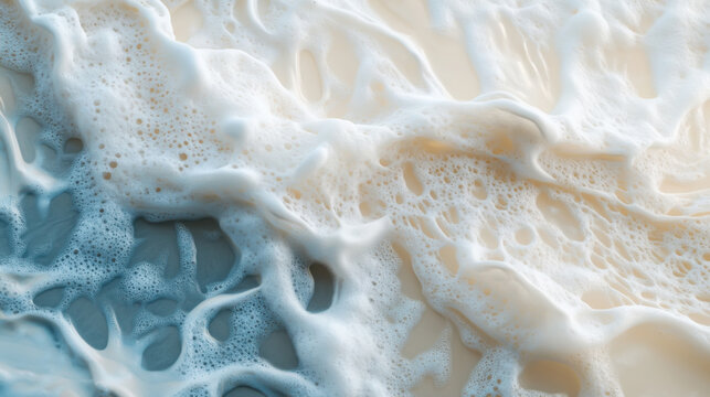 Abstract seafoam patterns on the shoreline – nature's fluid art for coastal design inspiration