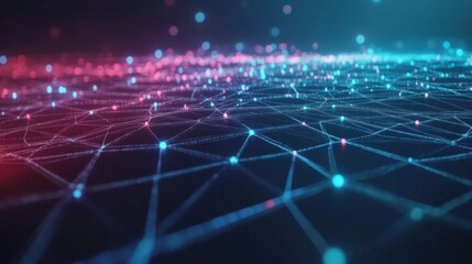Obraz premium Interconnected nodes digital network data flow seamless communication efficient tech enterprise future connectivity