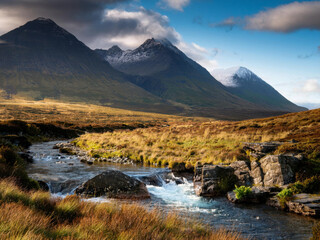 Fototapeta premium river and the mountain