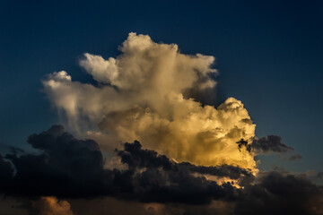 beautiful sky and clouds at sunset before the storm